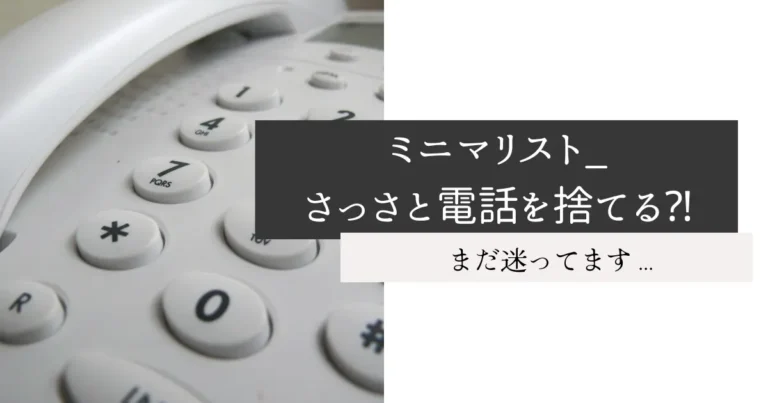 ミニマリスト_電話を捨てた⁈