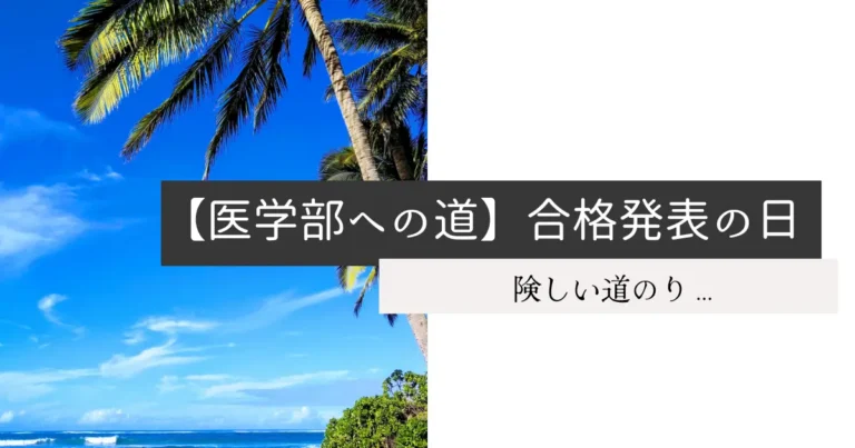 【医学部への道】合格発表の日