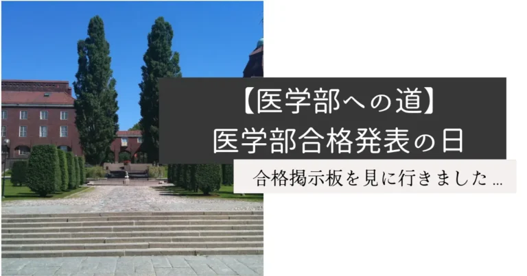 【医学部への道】医学部合格発表の日