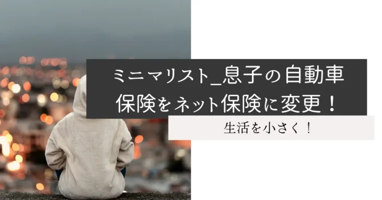 ミニマリスト_息子の自動車保険をネット保険に変更！