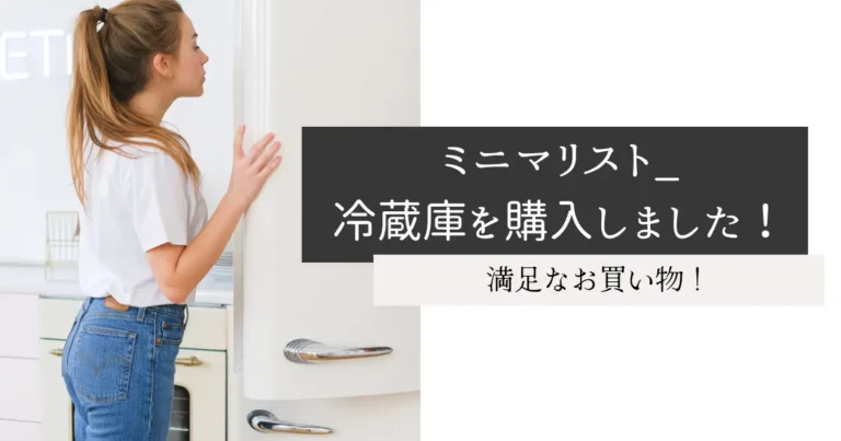 ミニマリスト_冷蔵庫を購入しました！