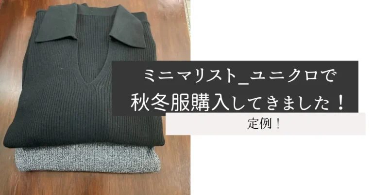 ミニマリスト_ユニクロで秋冬服購入してきました！