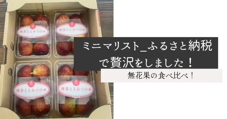 ミニマリスト_ふるさと納税で贅沢をしました！