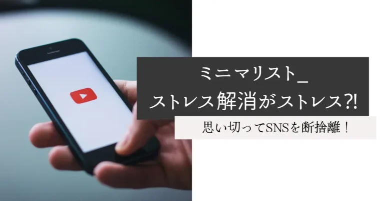 ミニマリスト_ストレス解消がストレス⁈