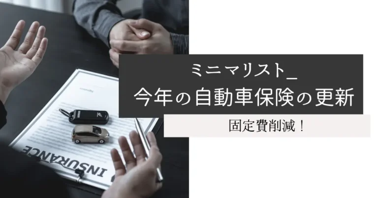 ミニマリスト_今年の自動車保険の更新