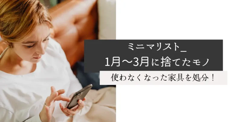 ミニマリスト_1月～3月に捨てたモノ