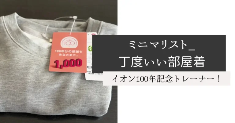 ミニマリスト_丁度いい部屋着